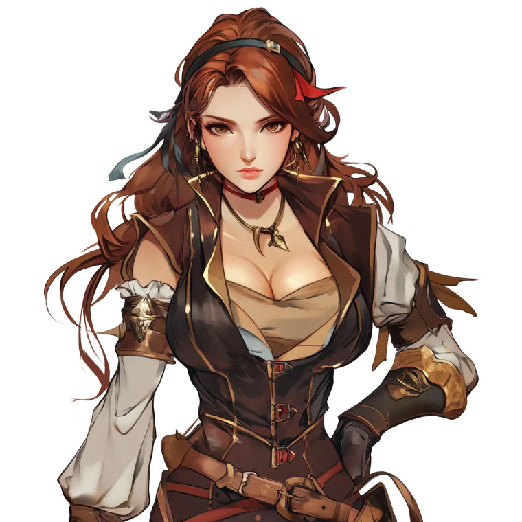 Brown Hair Sorceress Mercenary Vinyl Car Decal Sticker – Waterproof & UV-Resistant 4.0"