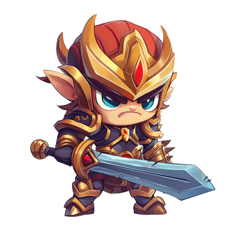 Cartoon Warrior Golden Helmet Vinyl Car Decal Sticker – Waterproof & UV-Resistant 4.0"