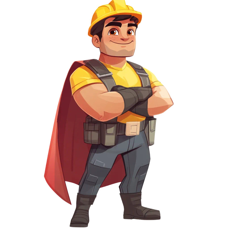 Construction Hero Smug Cape Vinyl Car Decal Sticker – Waterproof & UV-Resistant 4.0"