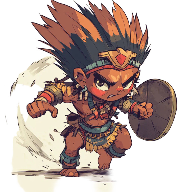 Cute Fierce Aztec Warrior Vinyl Car Decal Sticker – Waterproof & UV-Resistant 4.0"