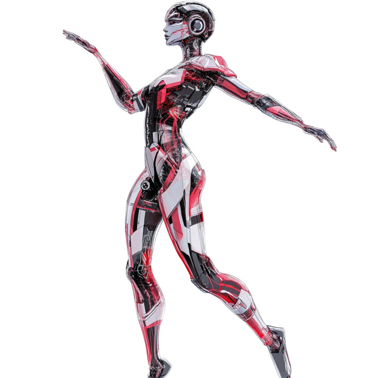 Cybernetic Woman Dynamic Postures Vinyl Car Decal Sticker – Waterproof & UV-Resistant 4.0"