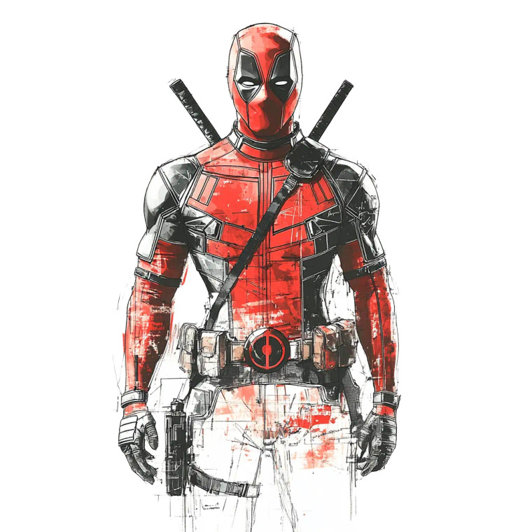 Deadpool Blueprint Portrait Vinyl Car Decal Sticker – Waterproof & UV-Resistant 4.0"