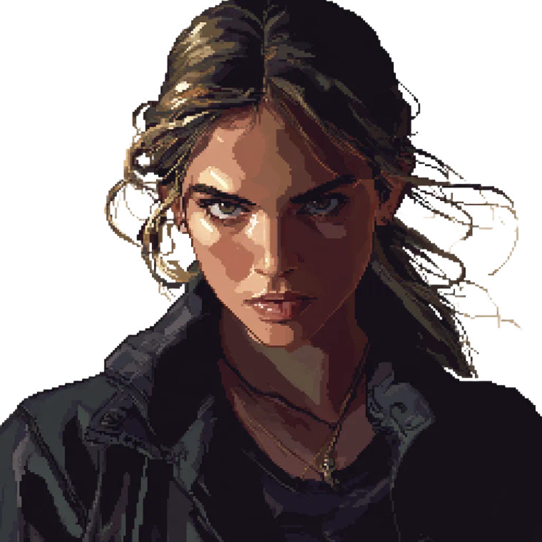 Female Antihero Pixel Art Vinyl Car Decal Sticker – Waterproof & UV-Resistant 4.0"