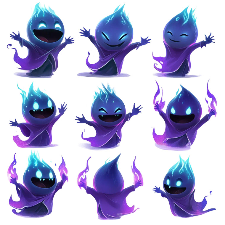 Flame Ghoul Emotions Poses Vinyl Car Decal Sticker – Waterproof & UV-Resistant 4.0"