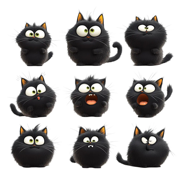 Garfield Emojis Poses Expressions Vinyl Car Decal Sticker – Waterproof & UV-Resistant 4.0"