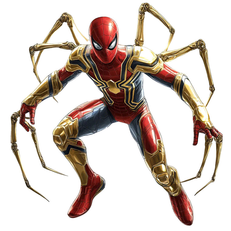 Iron Spider Gold Red Vinyl Car Decal Sticker – Waterproof & UV-Resistant 4.0"