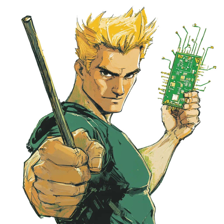 Johnny Bravo Stick Circuit Vinyl Car Decal Sticker – Waterproof & UV-Resistant 4.0"