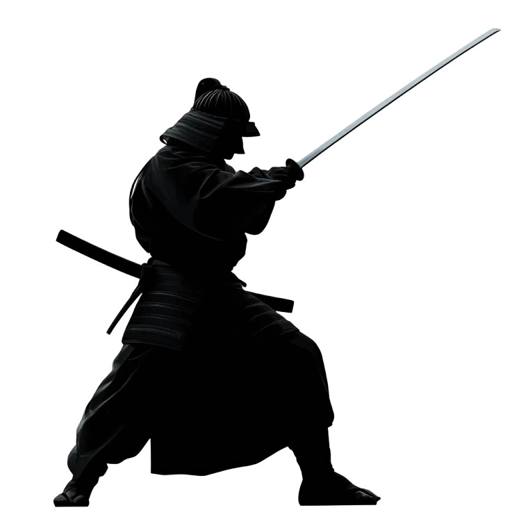 Kendo Armor Silhouette Battle Vinyl Car Decal Sticker – Waterproof & UV-Resistant 4.0"