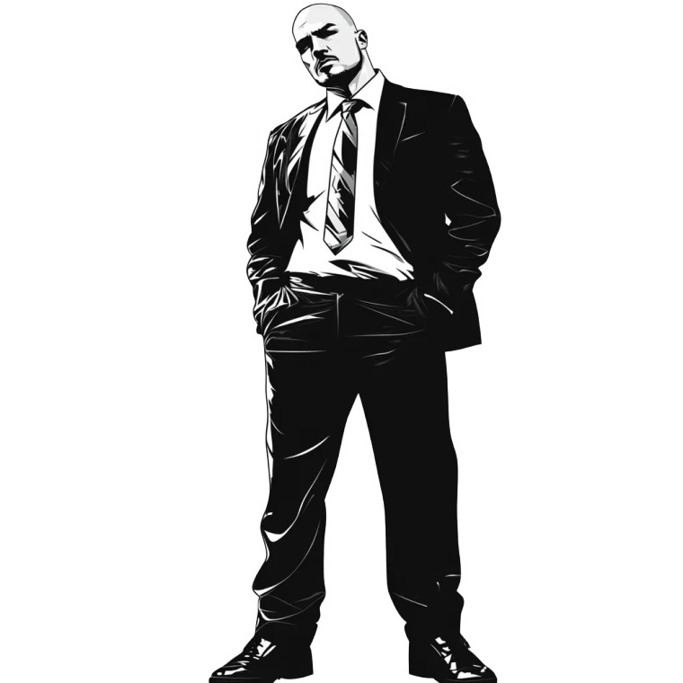 Kool Savas Black Suit Illustration Vinyl Car Decal Sticker – Waterproof & UV-Resistant 4.0"