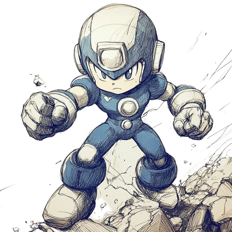 Mega Man Toriyama Style Vinyl Car Decal Sticker – Waterproof & UV-Resistant 4.0"