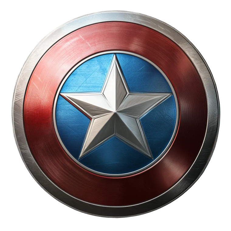 Metal Shield Star Circles Vinyl Car Decal Sticker – Waterproof & UV-Resistant 4.0"