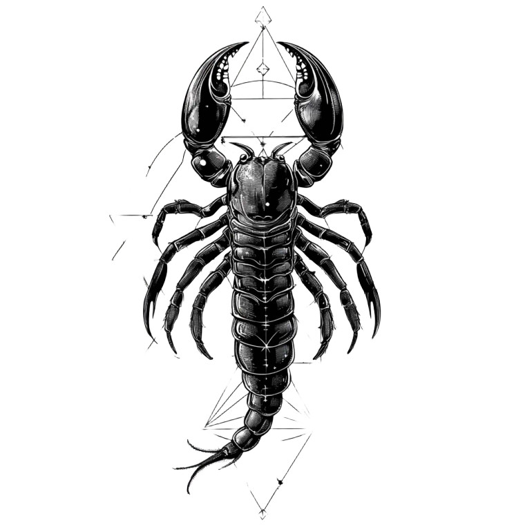 Scorpion Sacred Geometry Zodiac Vinyl Car Decal Sticker – Waterproof & UV-Resistant 4.0"
