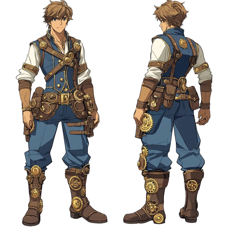 Steampunk Male Blue Brown Vinyl Car Decal Sticker – Waterproof & UV-Resistant 4.0" Steampunk Male Blue Brown Vinyl Car Decal Sticker – Waterproof & UV-Resistant 4.0"