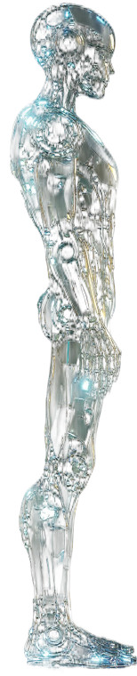 Transparent Glass Robot 4K Vinyl Car Decal Sticker – Waterproof & UV-Resistant 4.94"