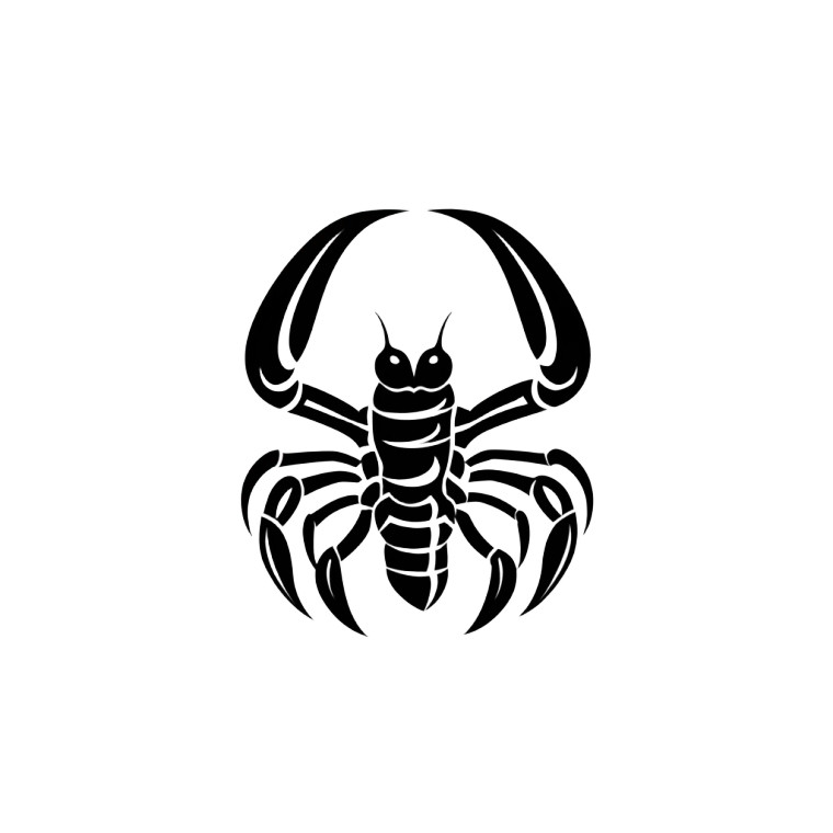 Vector Scorpion Black White Vinyl Car Decal Sticker – Waterproof & UV-Resistant 4.0"