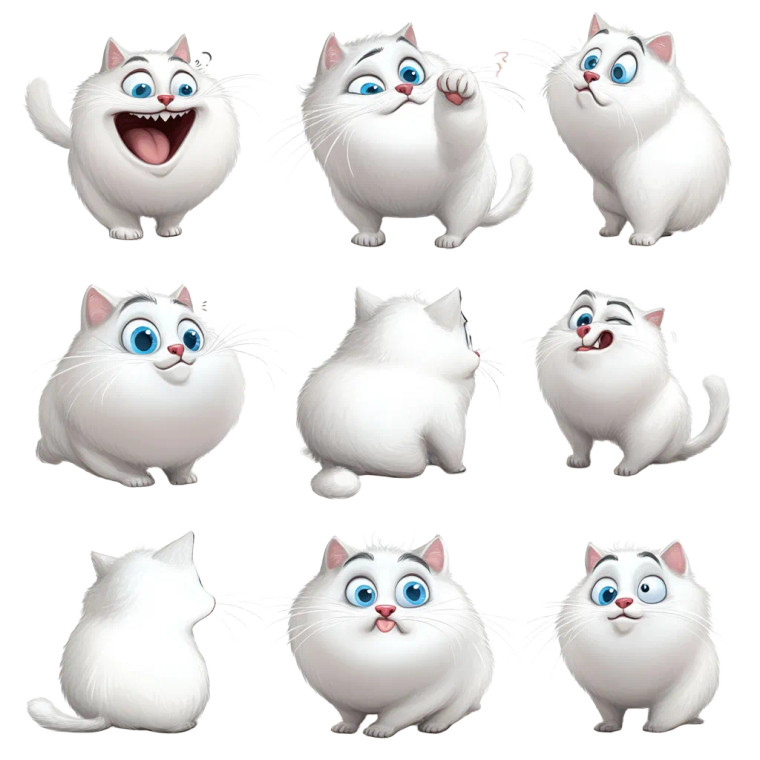 White Cat Blue Eyes Vinyl Car Decal Sticker – Waterproof & UV-Resistant 4.0"