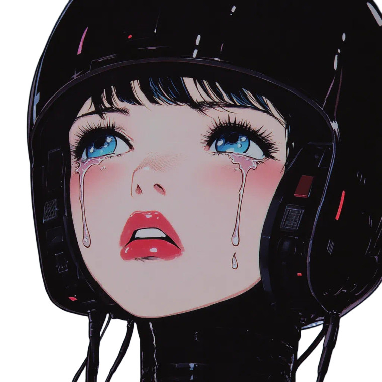 80S Cyber Priestess Tears Vinyl Car Decal Sticker – Waterproof & UV-Resistant 4.0"