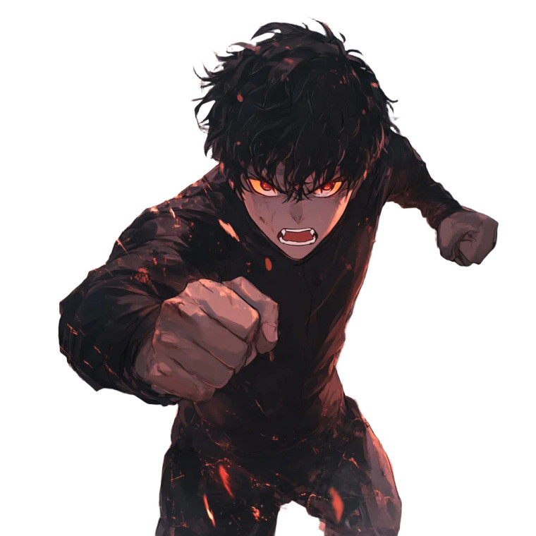 Angry Anime Character Storm Vinyl Car Decal Sticker – Waterproof & UV-Resistant 4.0"