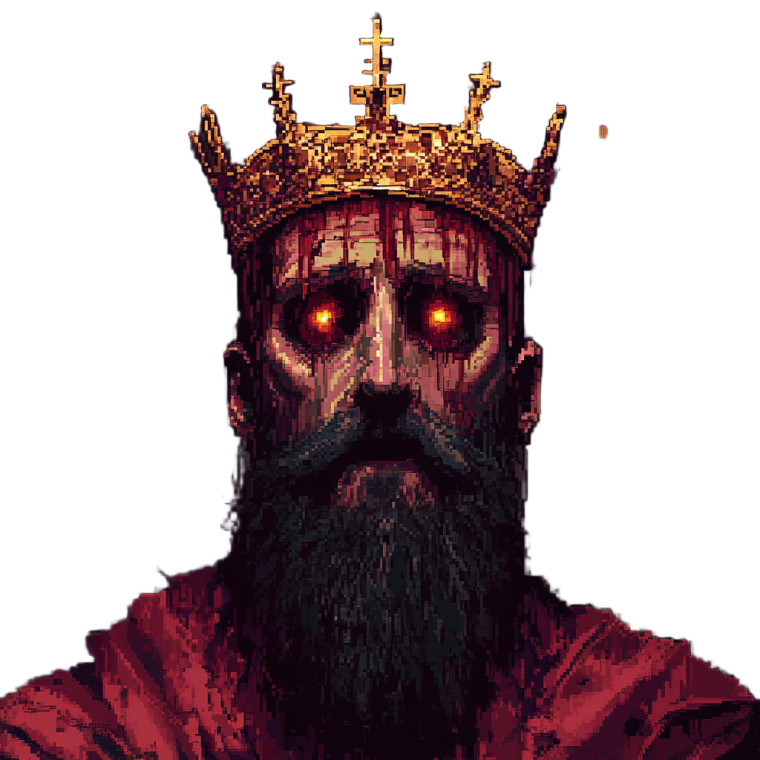 Antichrist Crown Pixel Portrait Vinyl Car Decal Sticker – Waterproof & UV-Resistant 4.0"