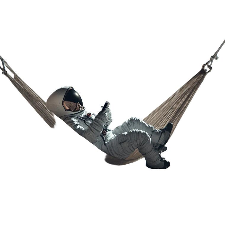 Astronaut Hammock Moon Earth Vinyl Car Decal Sticker – Waterproof & UV-Resistant 4.0"