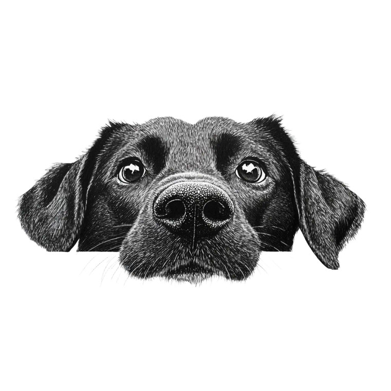 Black White Labrador Face Vinyl Car Decal Sticker – Waterproof & UV-Resistant 4.0"