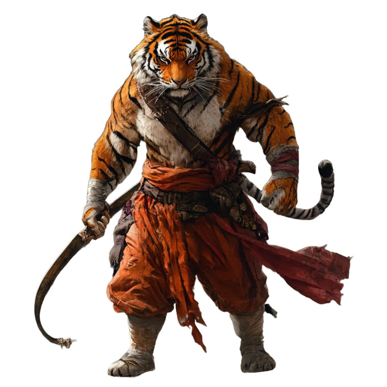 Burly Tiger Warrior Vinyl Car Decal Sticker – Waterproof & UV-Resistant 4.0"