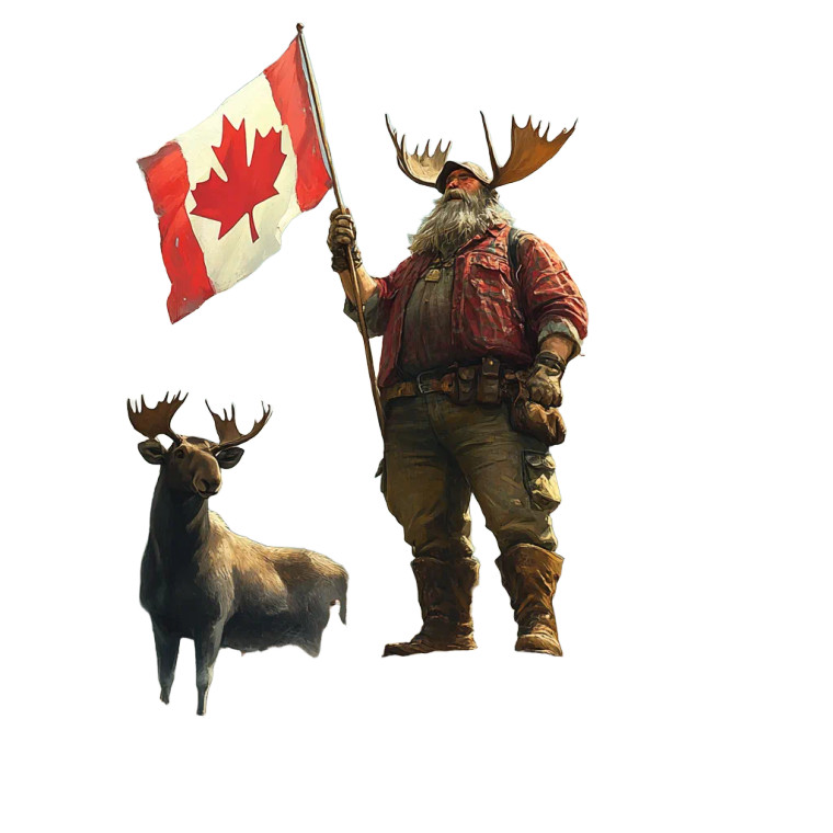 Canadian Man Flag Forest Vinyl Car Decal Sticker – Waterproof & UV-Resistant 4.0"
