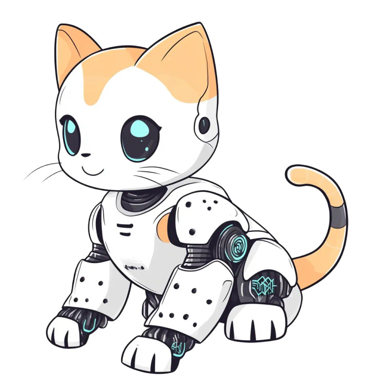 Cute Cat Cyber Tail Vinyl Car Decal Sticker – Waterproof & UV-Resistant 4.0"