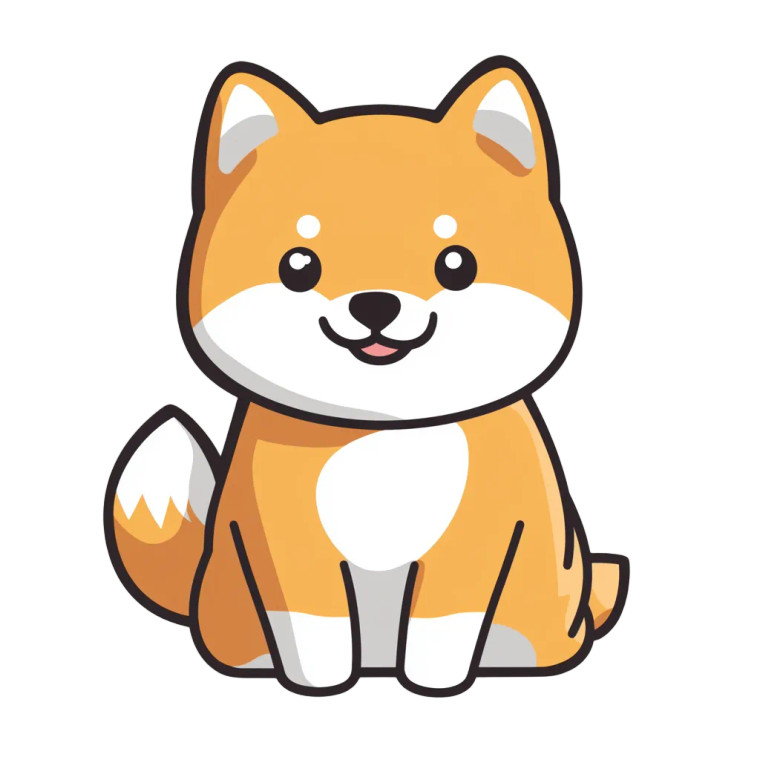 Cute Shiba Simple Design Vinyl Car Decal Sticker – Waterproof & UV-Resistant 4.0"