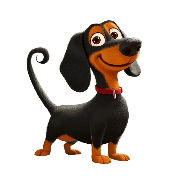Dachshund Pixar Wagging Vinyl Car Decal Sticker – Waterproof & UV-Resistant 4.0"