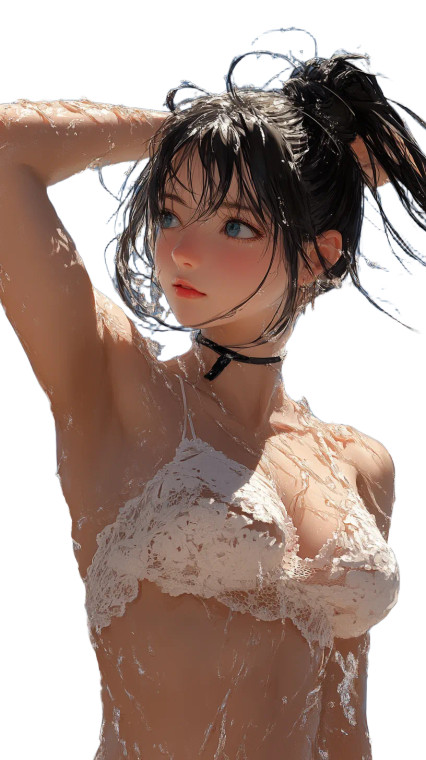 Girl Ponytail Blue Eye Vinyl Car Decal Sticker – Waterproof & UV-Resistant 4.85"