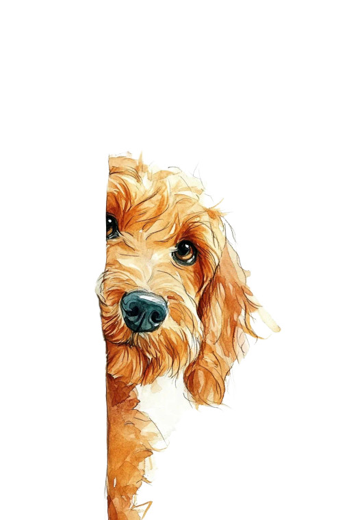 Goldendoodle Peeking Door Vinyl Car Decal Sticker – Waterproof & UV-Resistant 4.0"
