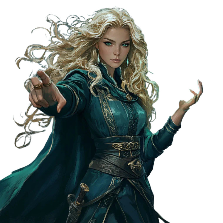 High Elven Wizard Petrol Robes Vinyl Car Decal Sticker – Waterproof & UV-Resistant 4.0"