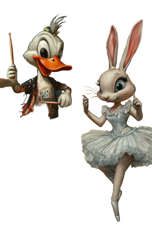 Metalhead Duck Rabbit Ballet Vinyl Car Decal Sticker – Waterproof & UV-Resistant 4.48"