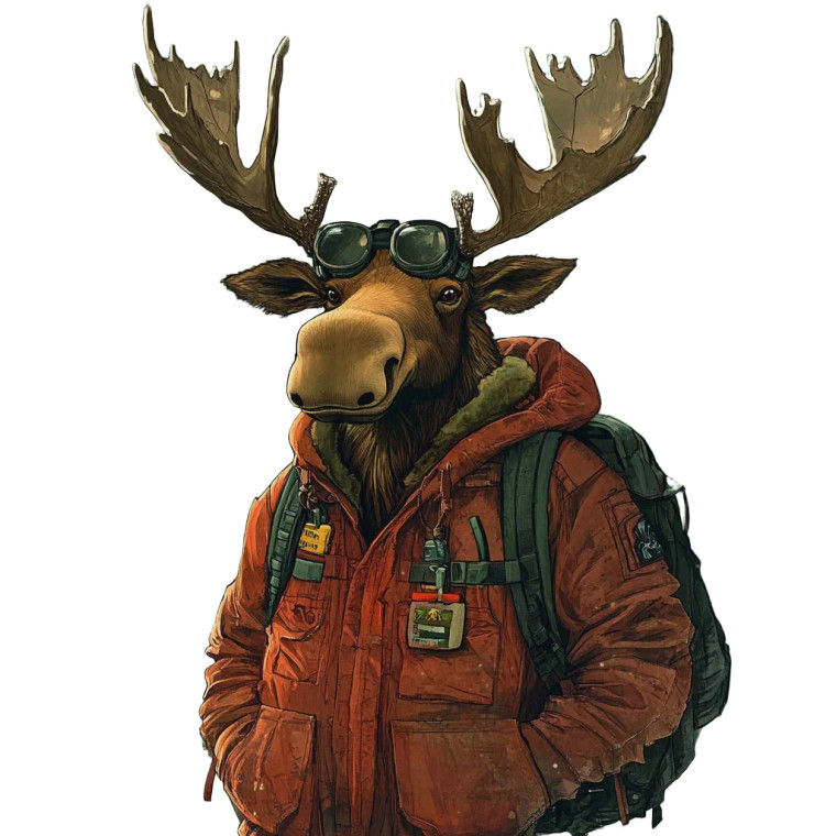 Moose Operator Battery Vinyl Car Decal Sticker – Waterproof & UV-Resistant 4.0"