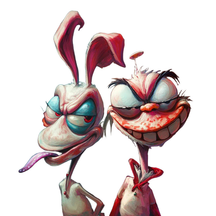 Ren And Stimpy Vinyl Car Decal Sticker – Waterproof & UV-Resistant 4.0"