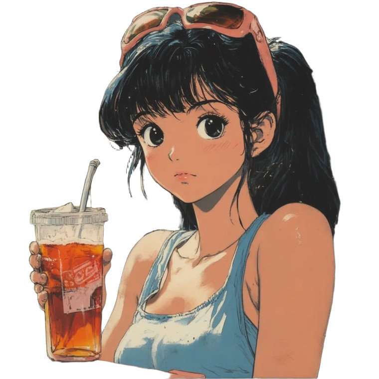 Retro Anime Girl Soda Vinyl Car Decal Sticker – Waterproof & UV-Resistant 4.0"