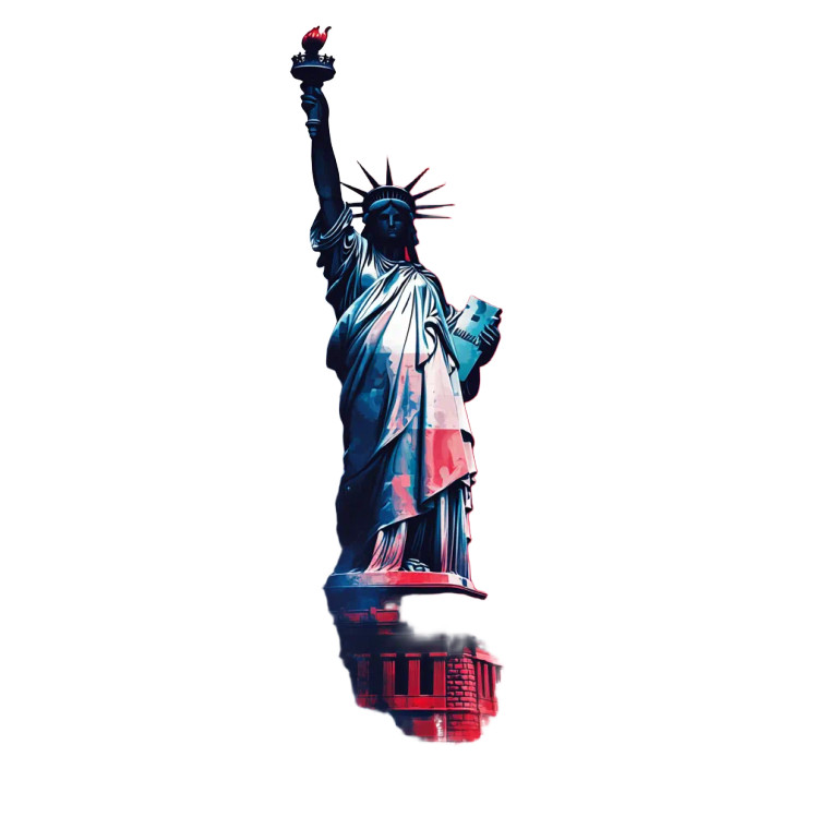 Statue Liberty Patriotism Realistic Vinyl Car Decal Sticker – Waterproof & UV-Resistant 4.0"