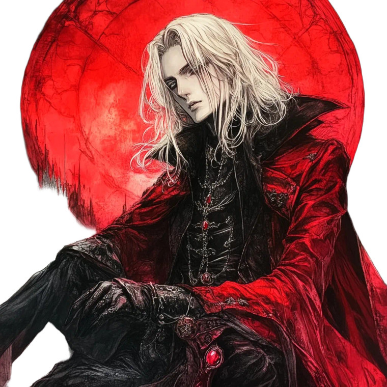 Alucard Castlevania Ayami Kojima Vinyl Car Decal Sticker – Waterproof & UV-Resistant 4.0"
