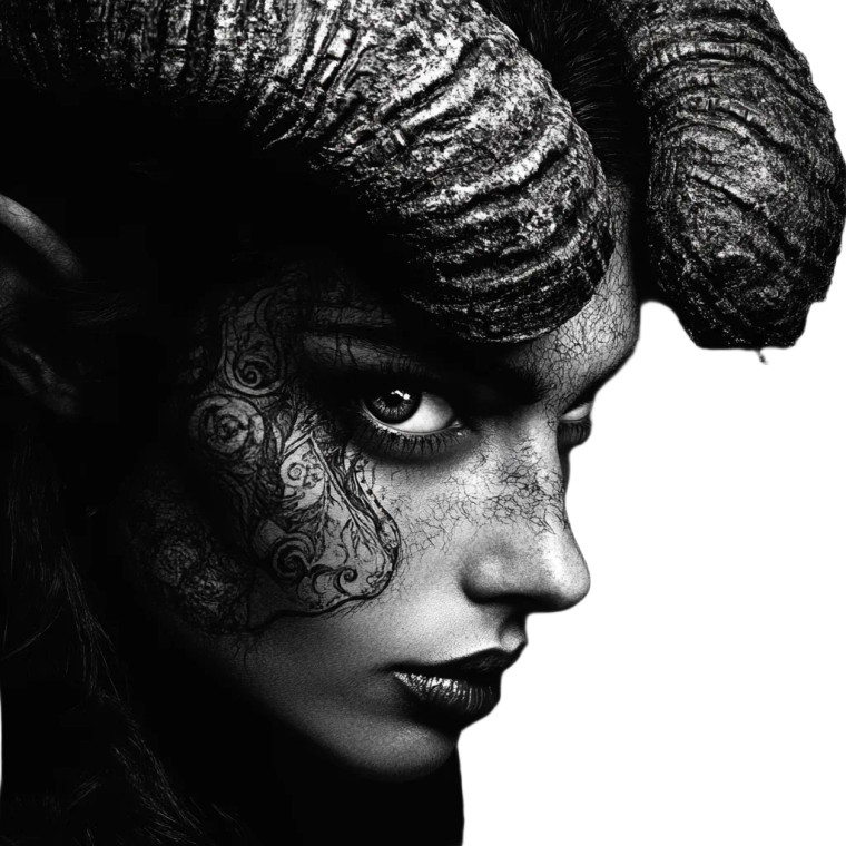 Aries Woman Devil Face Vinyl Car Decal Sticker – Waterproof & UV-Resistant 4.0"