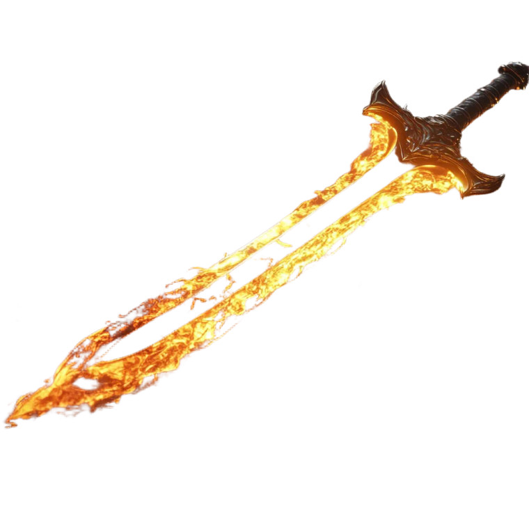 Fire Sword Photo Vinyl Car Decal Sticker – Waterproof & UV-Resistant 4.0"