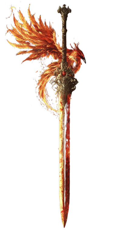 Phoenix Greatsword Design Vinyl Car Decal Sticker – Waterproof & UV-Resistant 4.0"