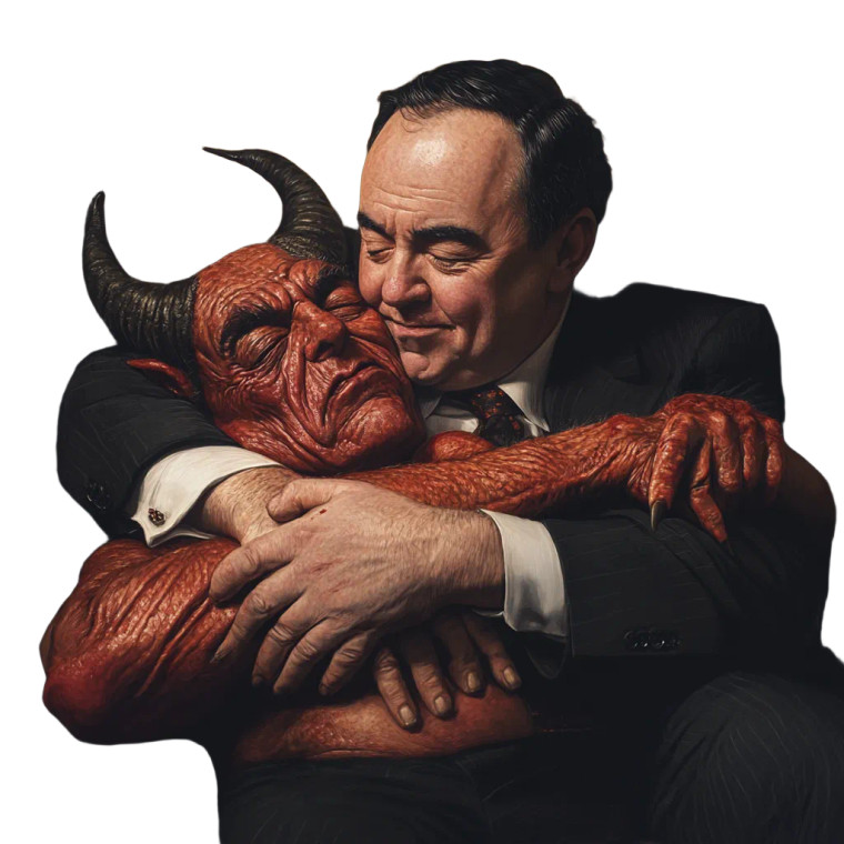 Alec Salmond Satan Cuddle Vinyl Car Decal Sticker – Waterproof & UV-Resistant 4.0"