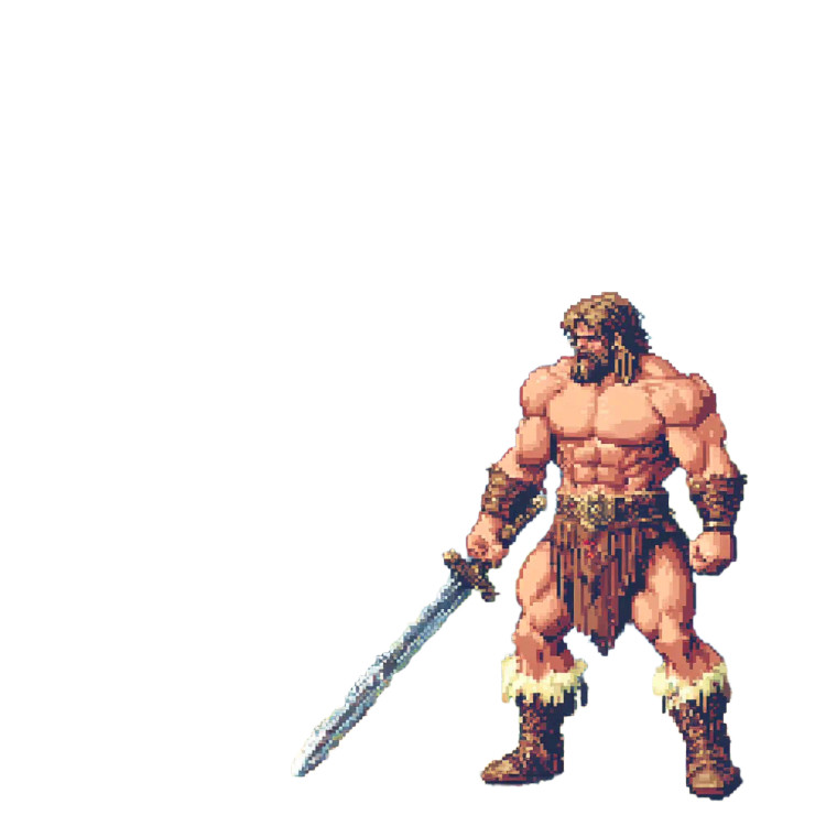 Barbarian Sword Pixel Panorama Vinyl Car Decal Sticker – Waterproof & UV-Resistant 4.0"