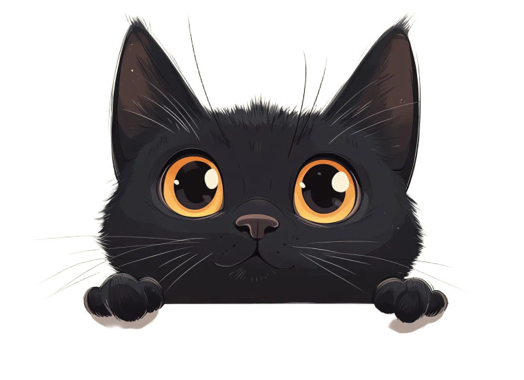 Black Cat Close Up Vinyl Car Decal Sticker – Waterproof & UV-Resistant 5.52"