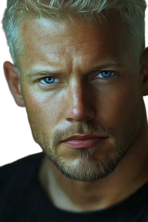 Blonde Goatee Blue Eyes Vinyl Car Decal Sticker – Waterproof & UV-Resistant 4.0"