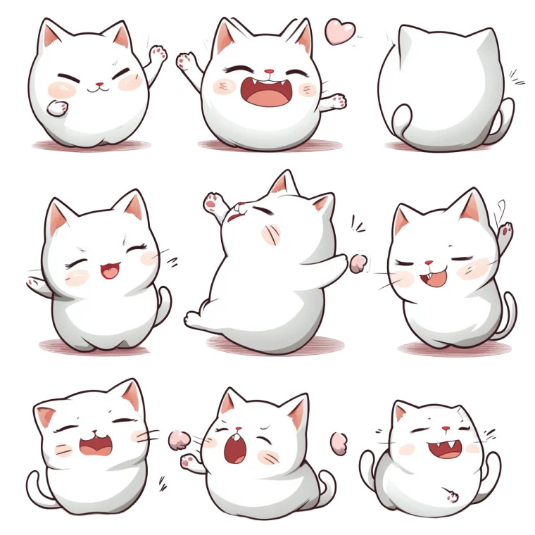 Cute Cat Comic Style Vinyl Car Decal Sticker – Waterproof & UV-Resistant 4.0"