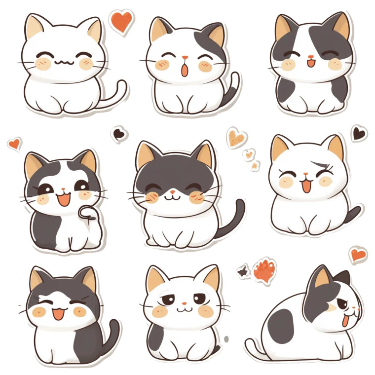 Cute Cat Stickers Vinyl Car Decal Sticker – Waterproof & UV-Resistant 4.0"