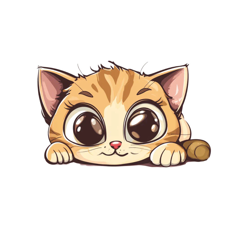 Cute Tired Kitten Logo Vinyl Car Decal Sticker – Waterproof & UV-Resistant 4.0"