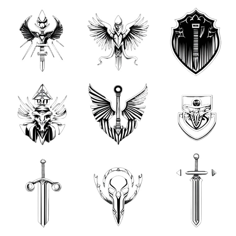 Cyberpunk Medieval Icons Vinyl Car Decal Sticker – Waterproof & UV-Resistant 4.0"